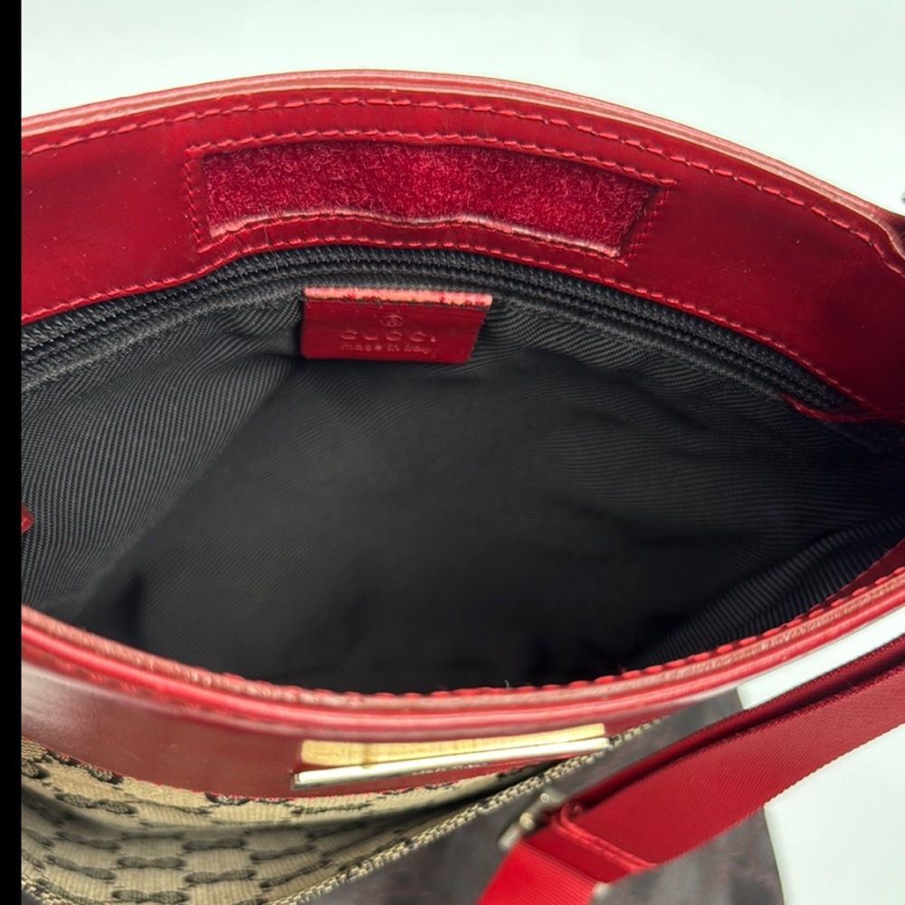 Authentic Gucci GG Monogram Leather & Canvas Crossbody, Care Card & Dust Bag - Picture 10 of 16